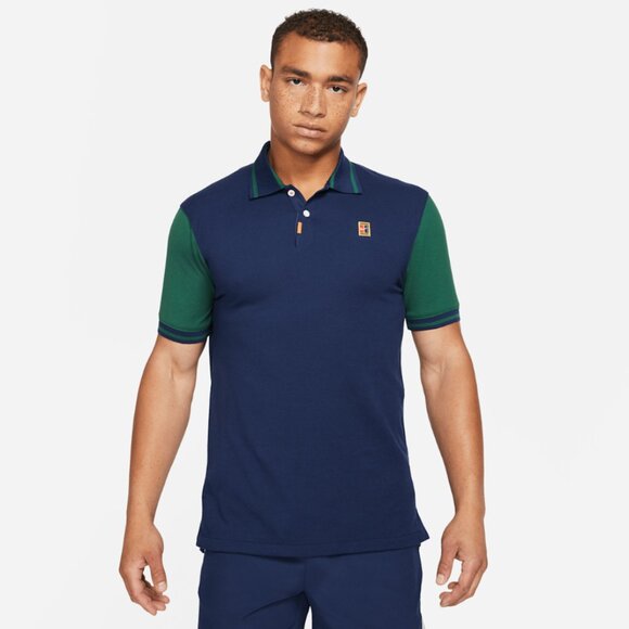 Nike Polo Dri-FIT Heritage Slim Fit Tennis Polo 2.0 Blue Green Size Medium - Picture 1 of 13
